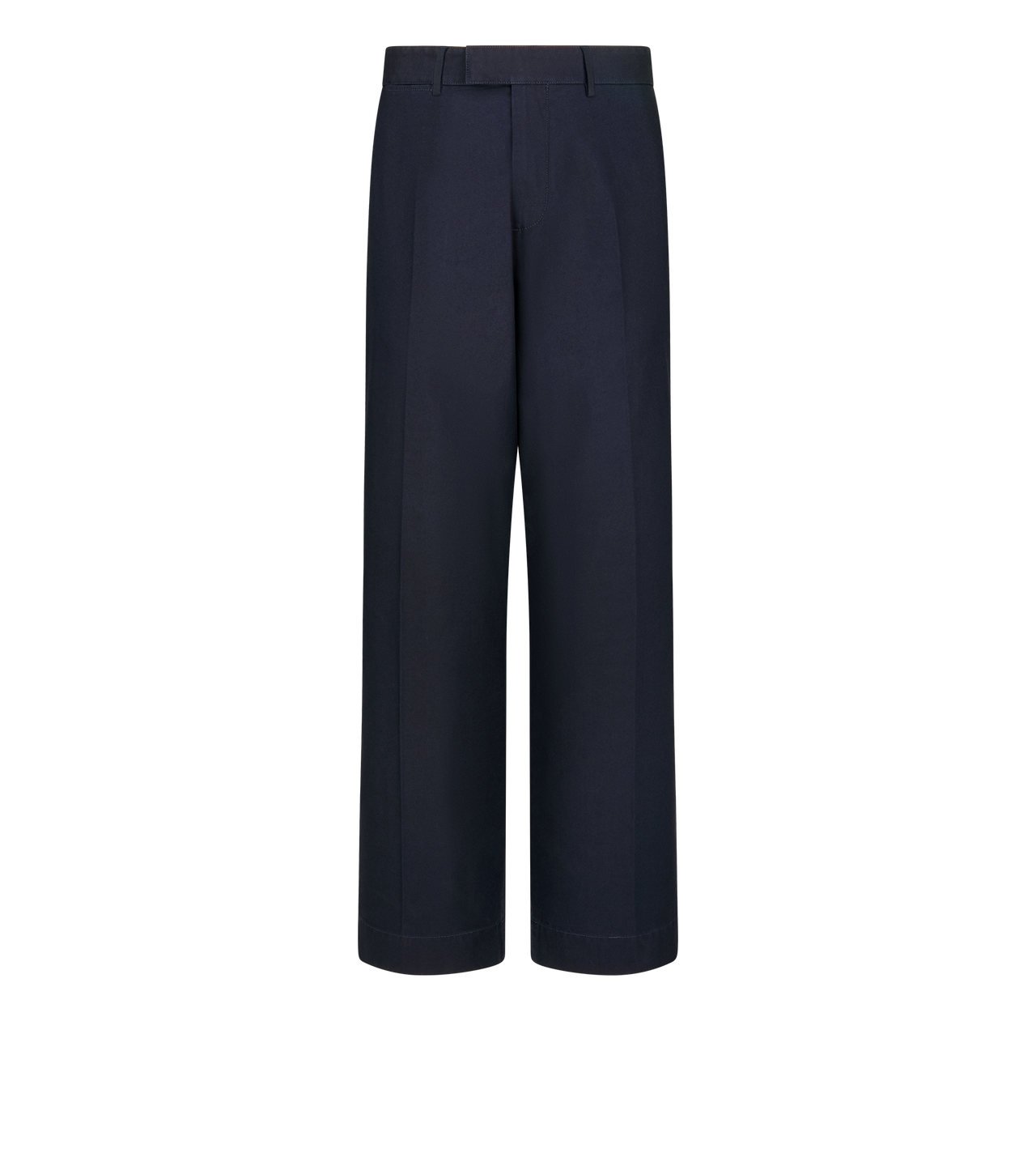 TOM FORD COTTON NAVY COTTON DRILL WIDE LEG PANT