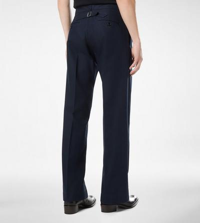 TOM FORD COTTON NAVY COTTON DRILL WIDE LEG PANT