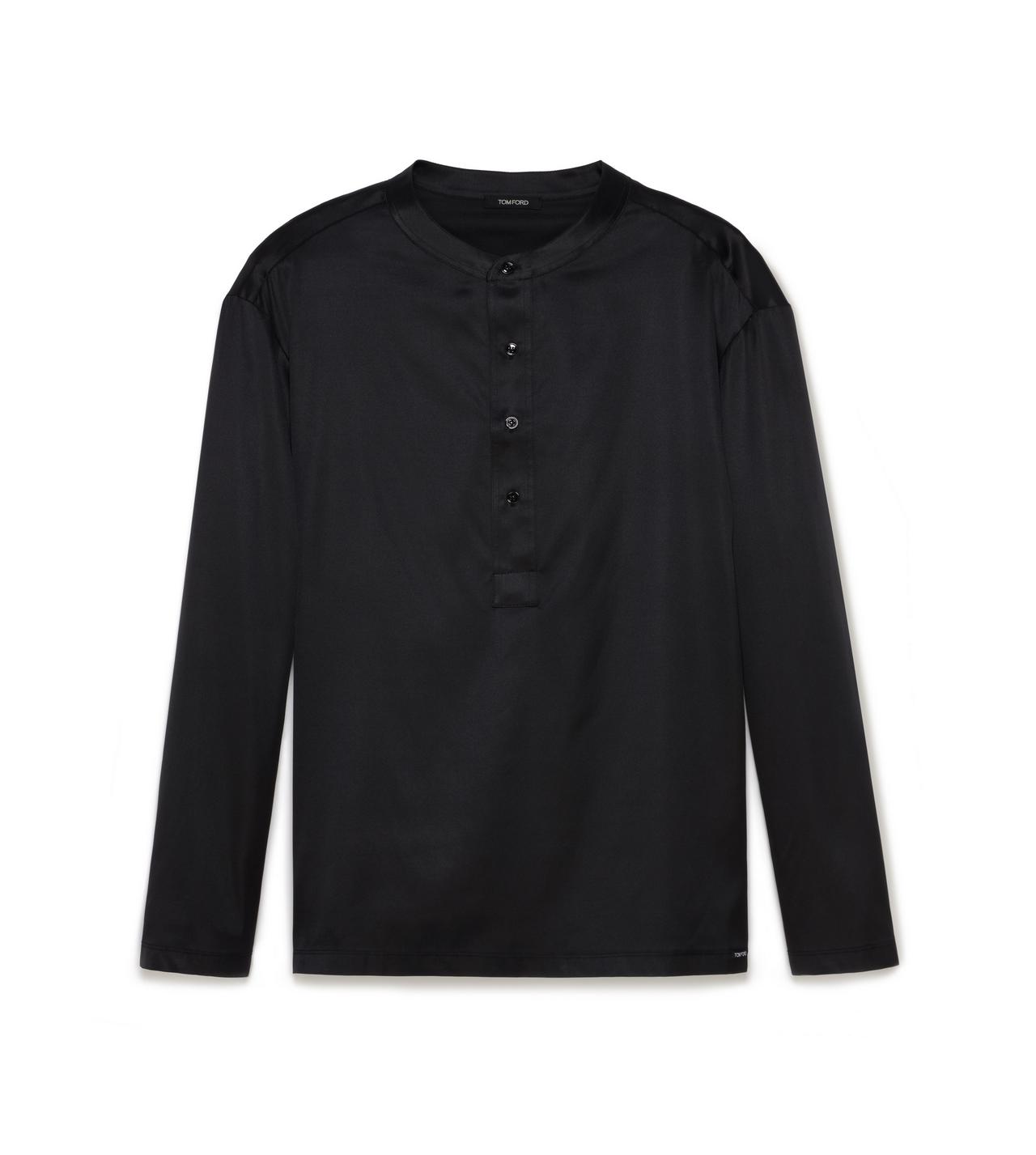 【Tom Ford】サテン Henleyシャツ Tom Ford Jersey Henley shirt TOM FORD