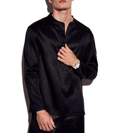 TOM FORD SILK BLACK SILK PAJAMA HENLEY&nbsp;