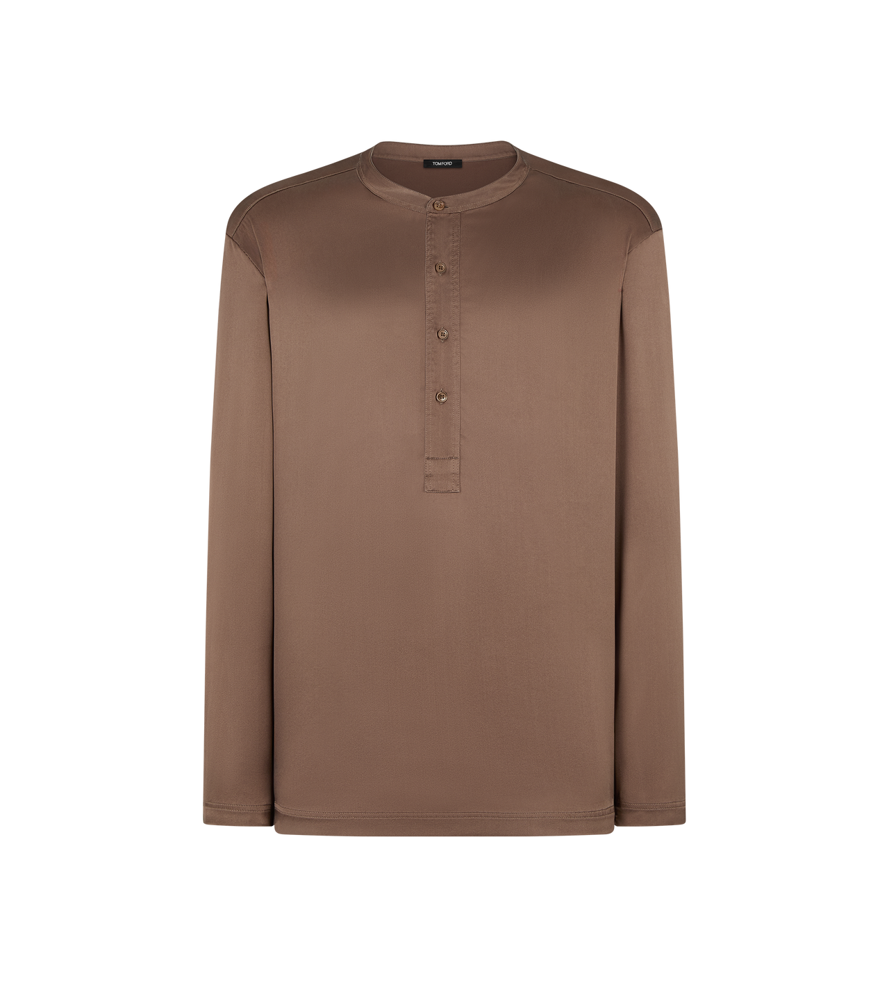 TOM FORD SILK CAPPUCCINO PYJAMA EN SOIE &Agrave; COL HENLEY&nbsp;
