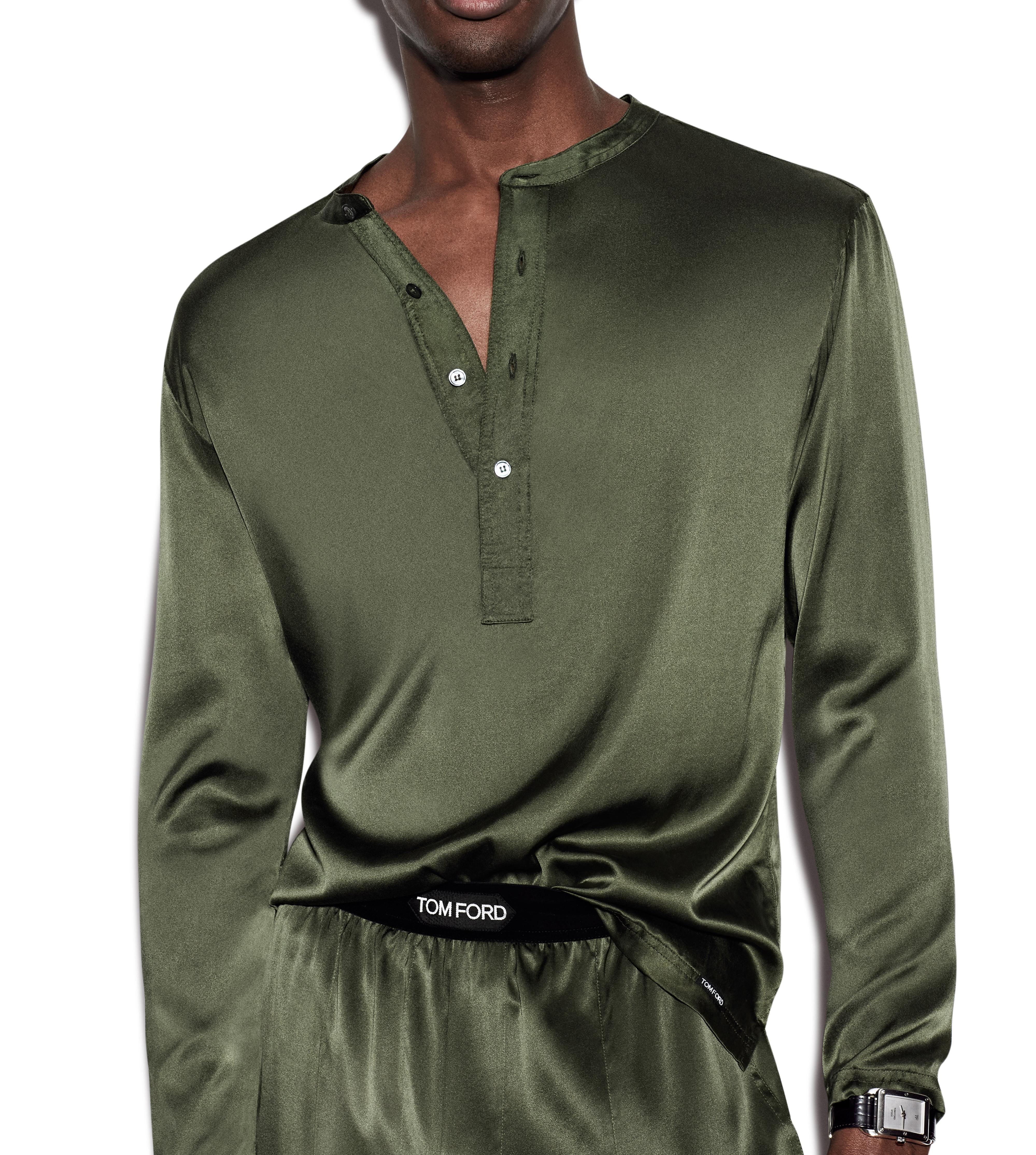 SILK PAJAMA HENLEY&nbsp;