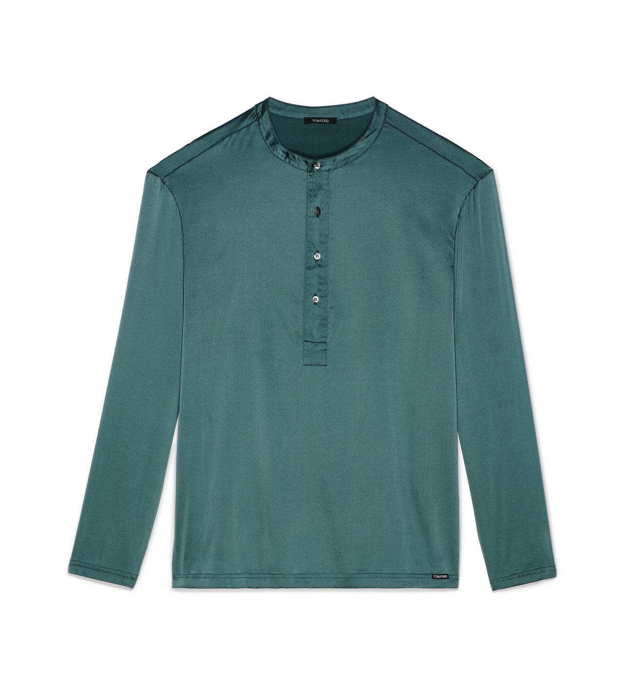 TOM FORD SILK TEAL SILK PAJAMA HENLEY&nbsp;