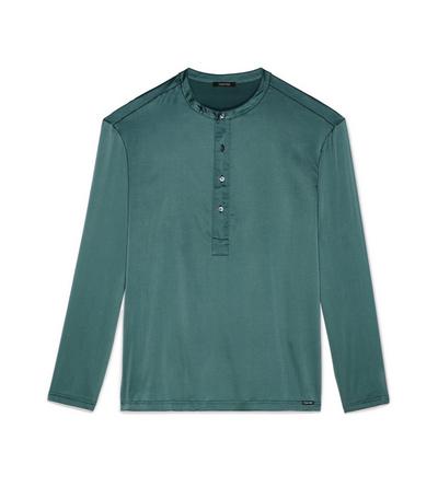 TOM FORD SILK TEAL SILK PAJAMA HENLEY&nbsp;