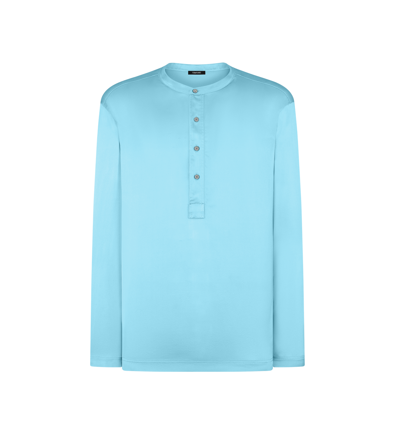 TOM FORD SILK ARCTIC BLUE SILK PAJAMA HENLEY&nbsp;