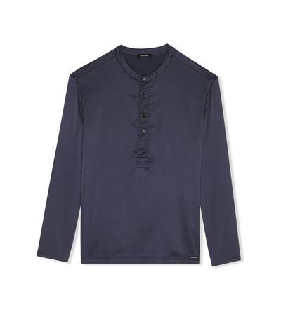 TOM FORD SILK PURPLE DUSK SILK PAJAMA HENLEY&nbsp;