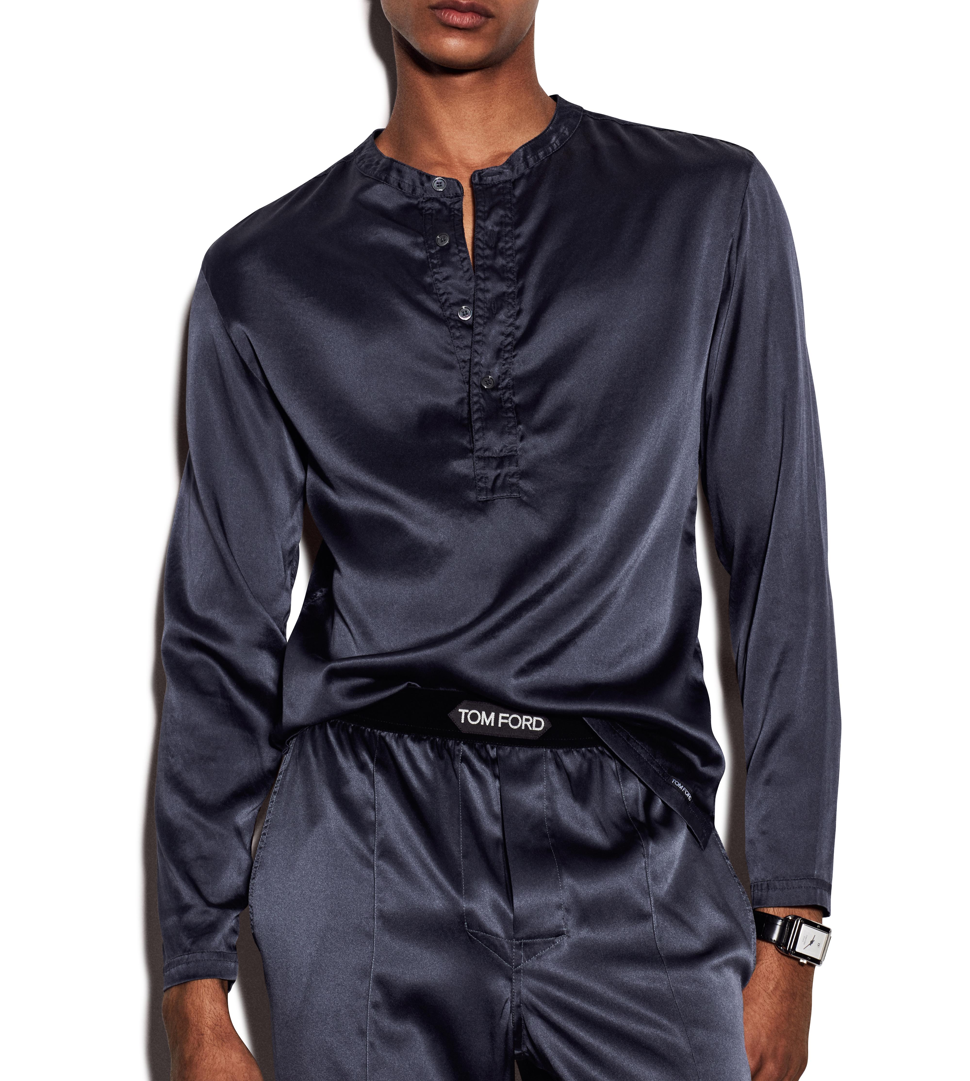 SILK PAJAMA HENLEY&nbsp;