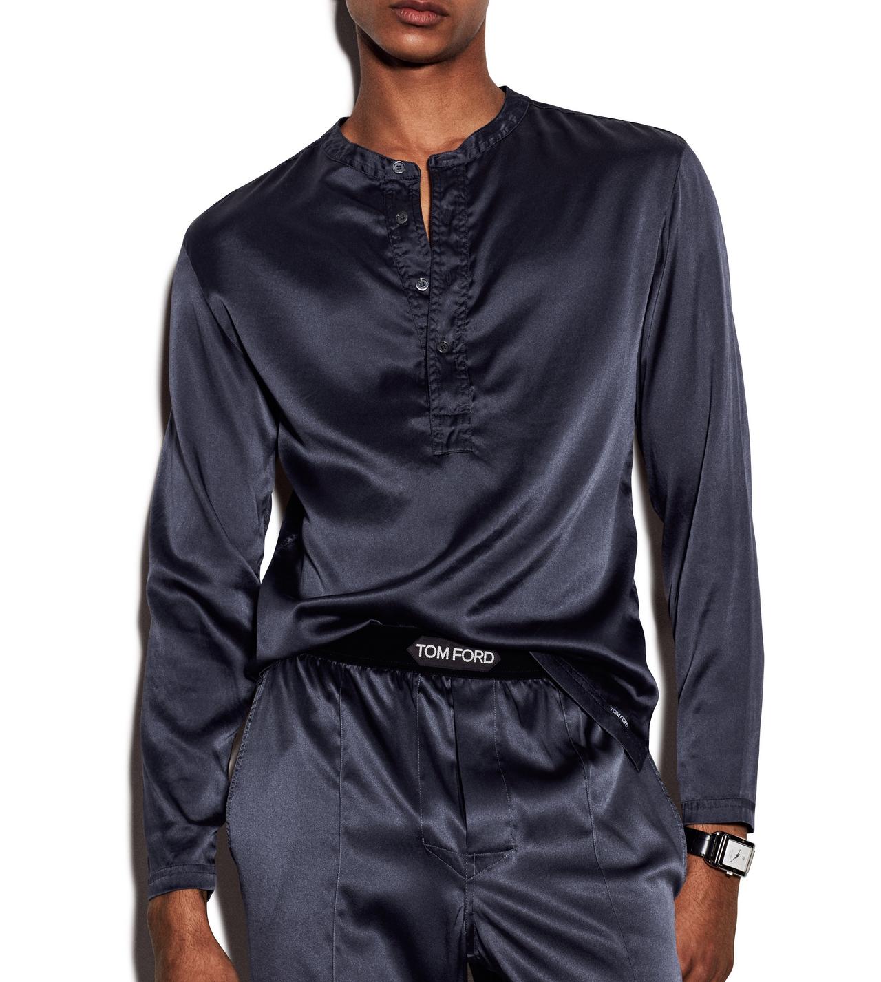 TOM FORD SILK PURPLE DUSK SILK PAJAMA HENLEY&nbsp;