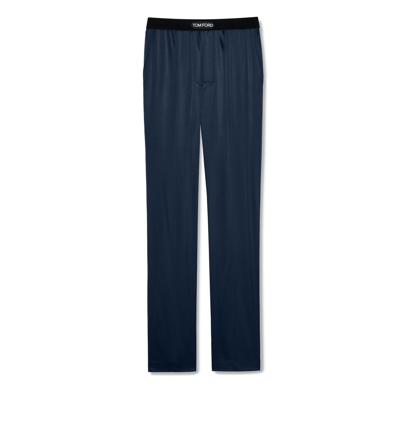 TOM FORD SILK DEEP OCEAN SILK PAJAMA PANTS