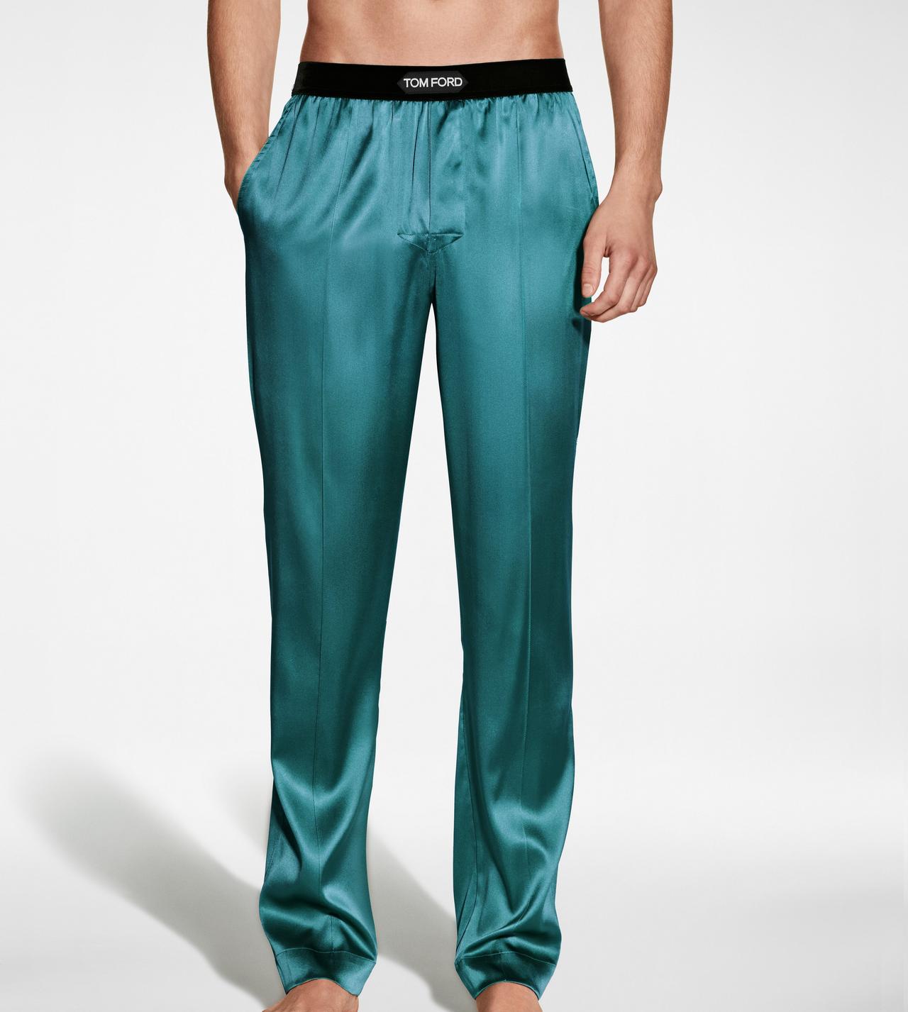 SILK PAJAMA PANTS image number 1