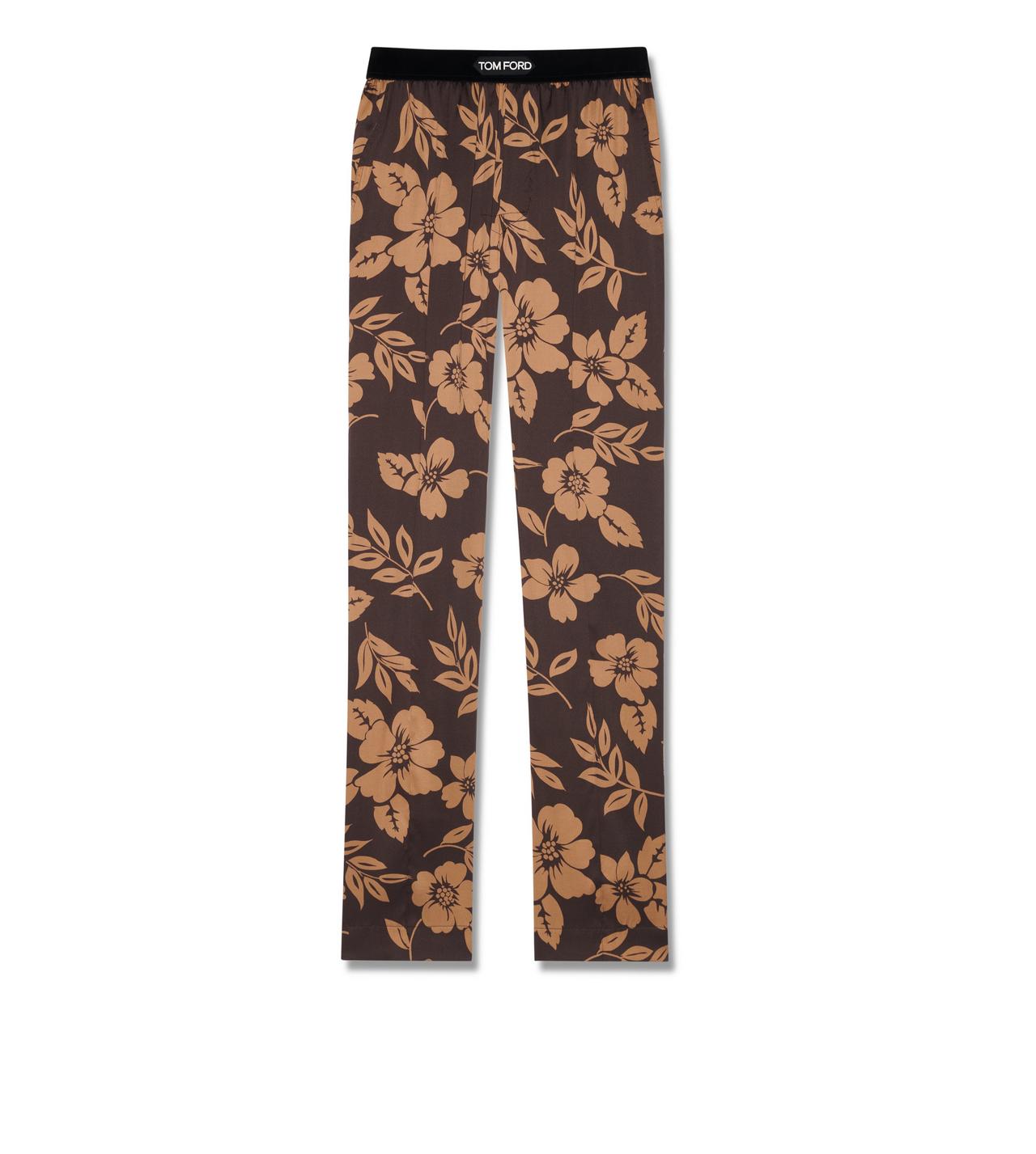 GRAPHIC FLORAL SILK PAJAMA PANTS | Tom Ford Fashion