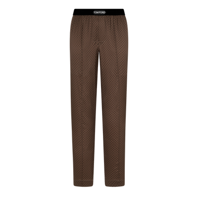 MICRODOT PRINT SILK PAJAMA PANTS