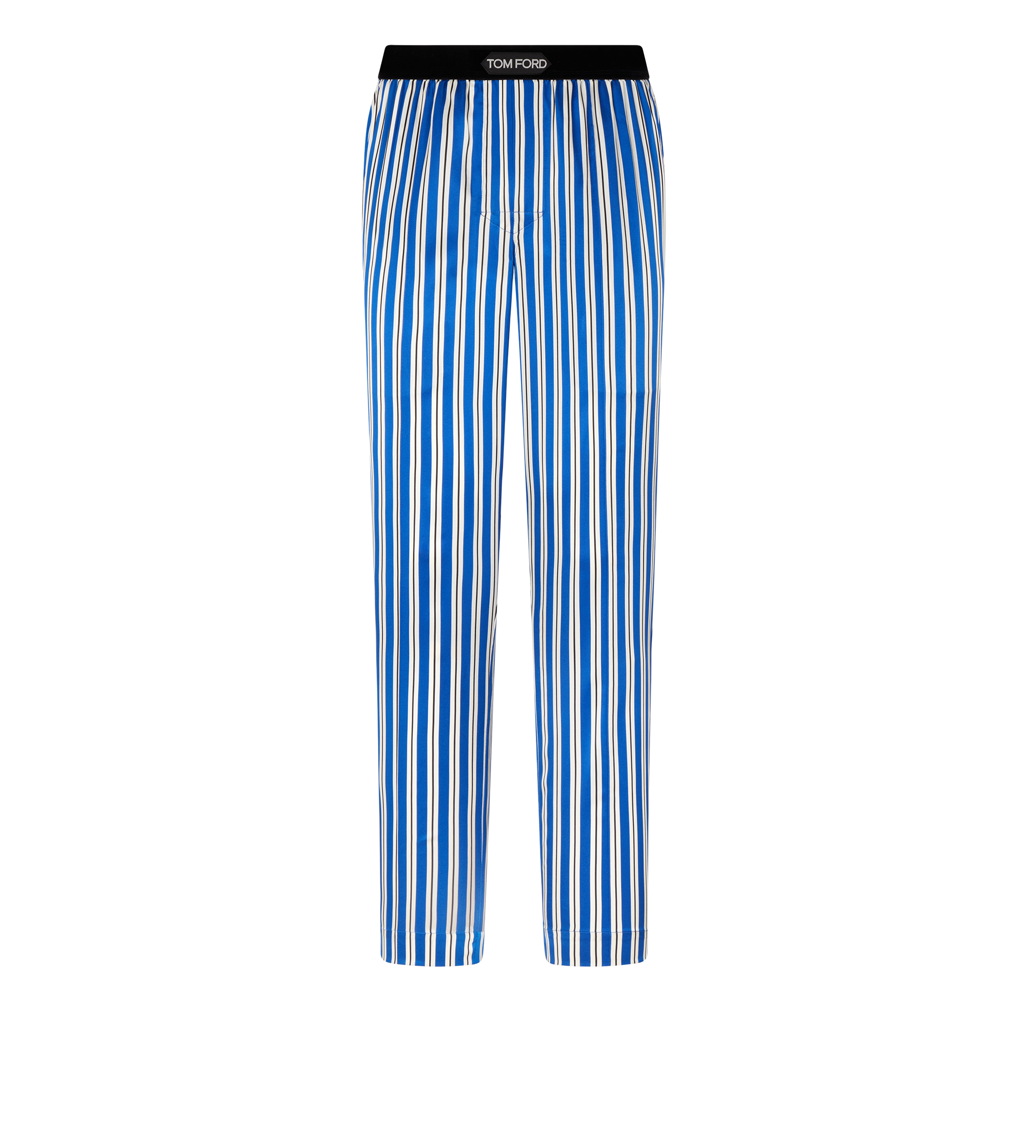 REGIMENTAL STRIPE PRINT SILK PAJAMA PANT