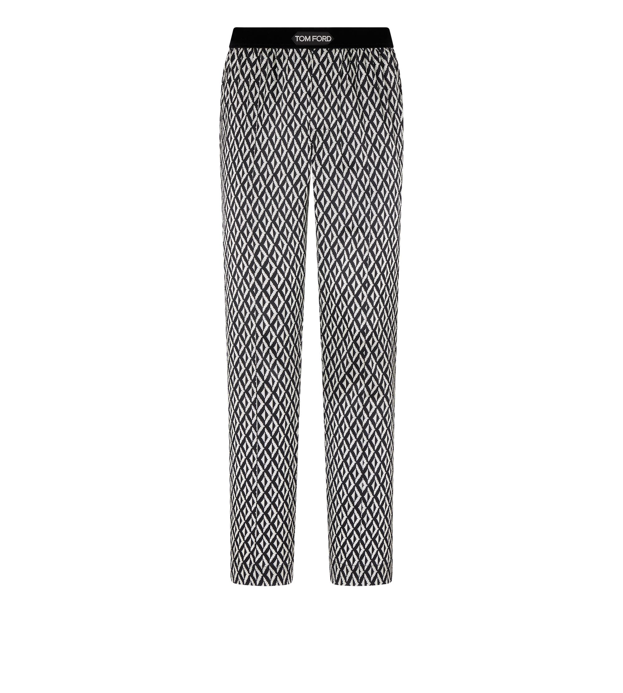 DIAMOND PRINT SILK PAJAMA PANTS