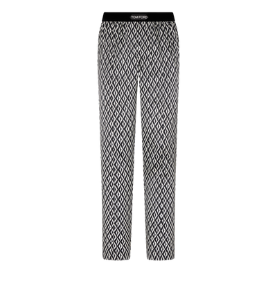 DIAMOND PRINT SILK PAJAMA PANTS