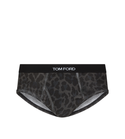 REFLECTED LEOPARD COTTON BRIEFS image number 0