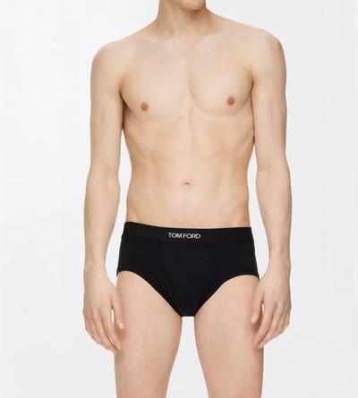 TOM FORD COTTON MODAL BLACK COTTON MODAL BRIEFS