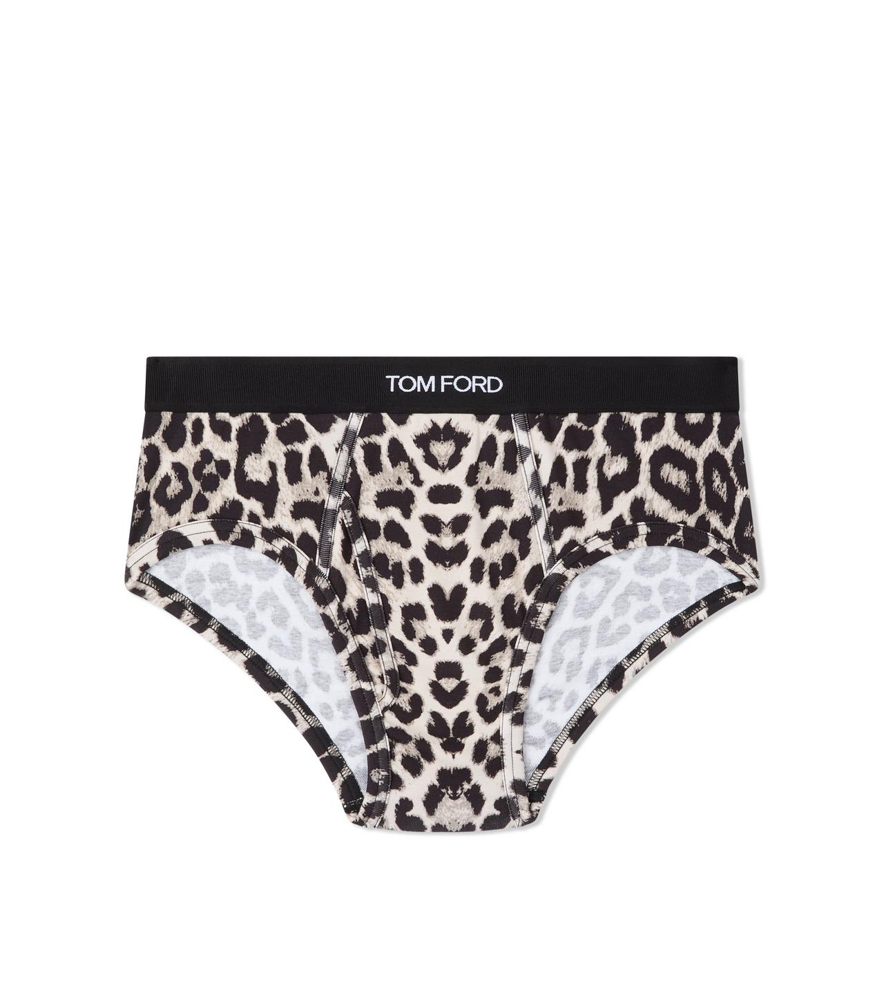 SNOW LEOPARD COTTON BRIEFS image number 0