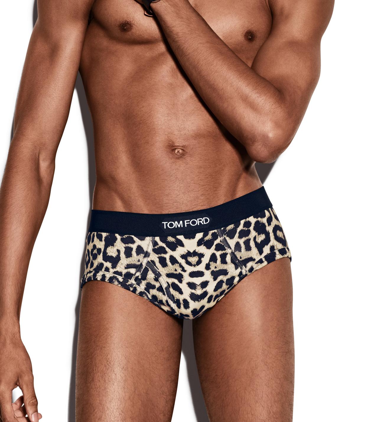 SNOW LEOPARD COTTON BRIEFS image number 1