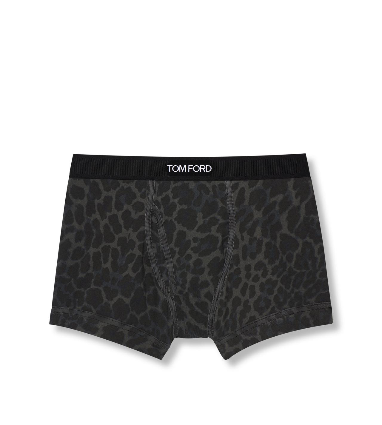 TOM FORD COTTON INK REFLECTIVE LEOPARD COTTON BOXER BRIEFS