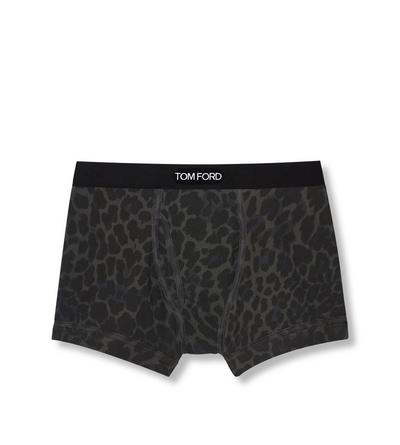 TOM FORD COTTON INK REFLECTIVE LEOPARD COTTON BOXER BRIEFS