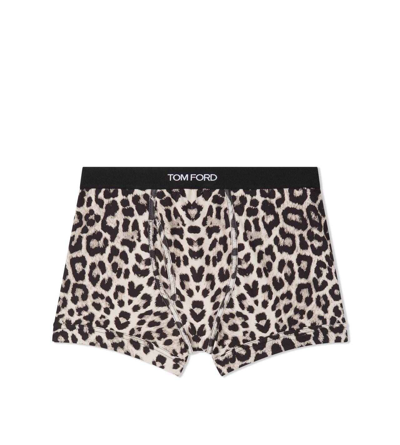 SNOW LEOPARD COTTON BOXER BRIEFS