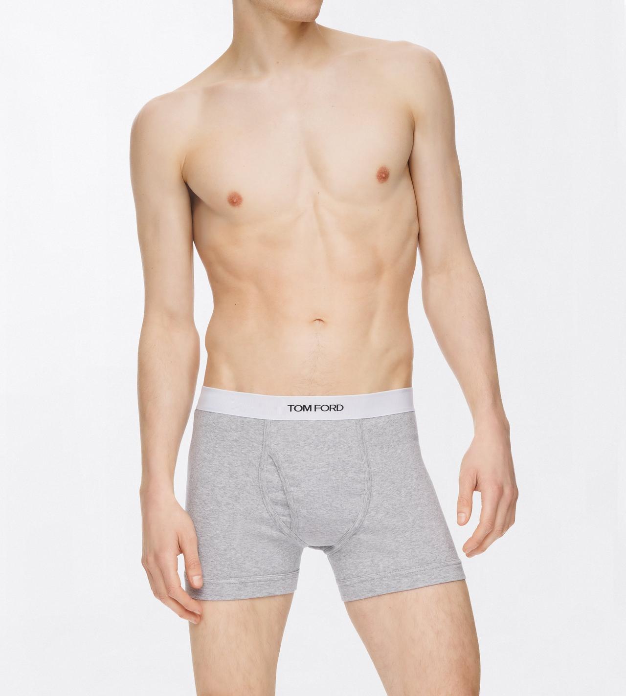 TOM FORD COTTON GREY COTTON STRETCH JERSEY BOXER BRIEF