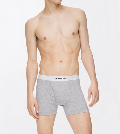 TOM FORD COTTON GREY COTTON STRETCH JERSEY BOXER BRIEF