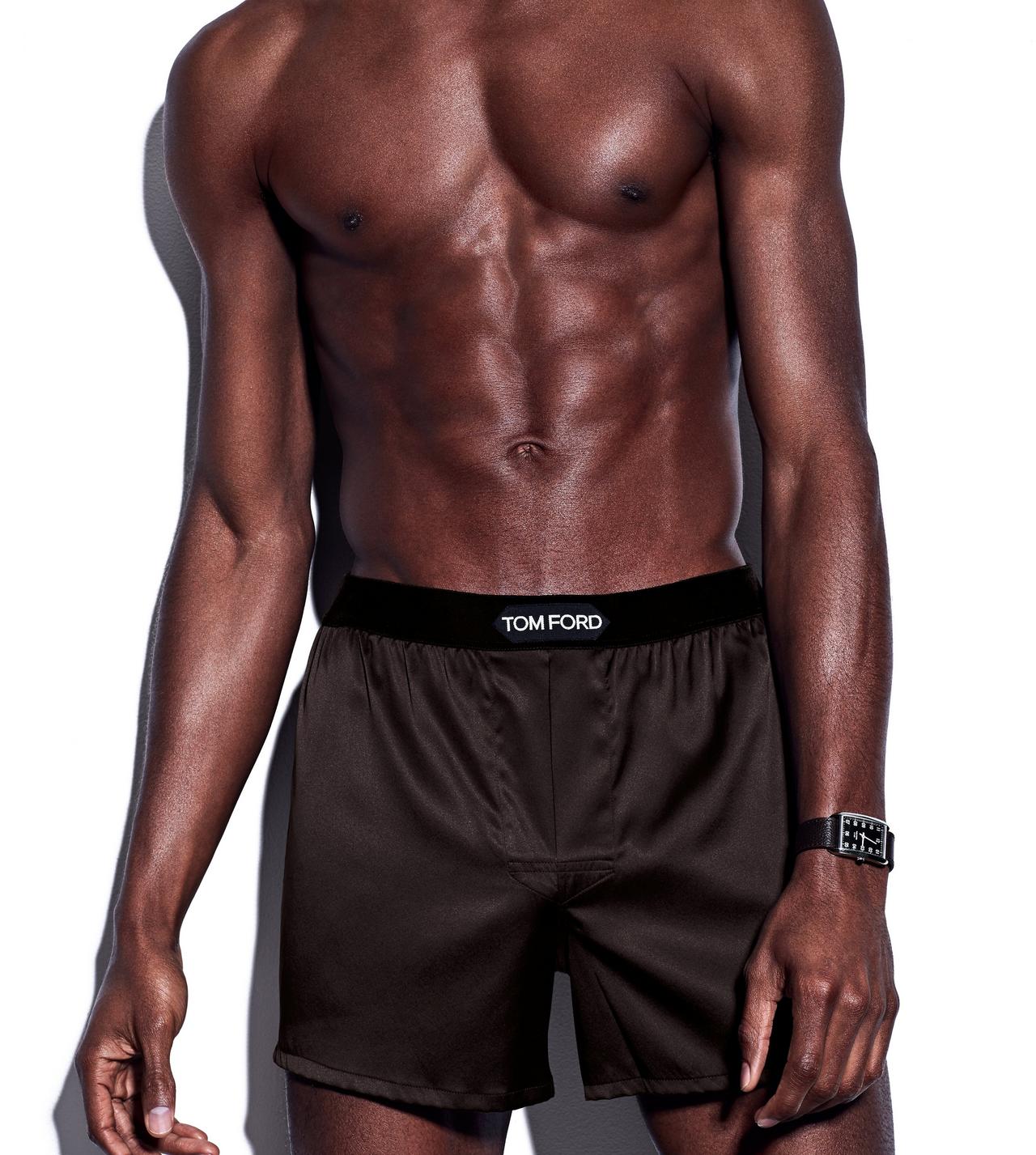 Silk Blend Boxer Briefs in Black - Tom Ford