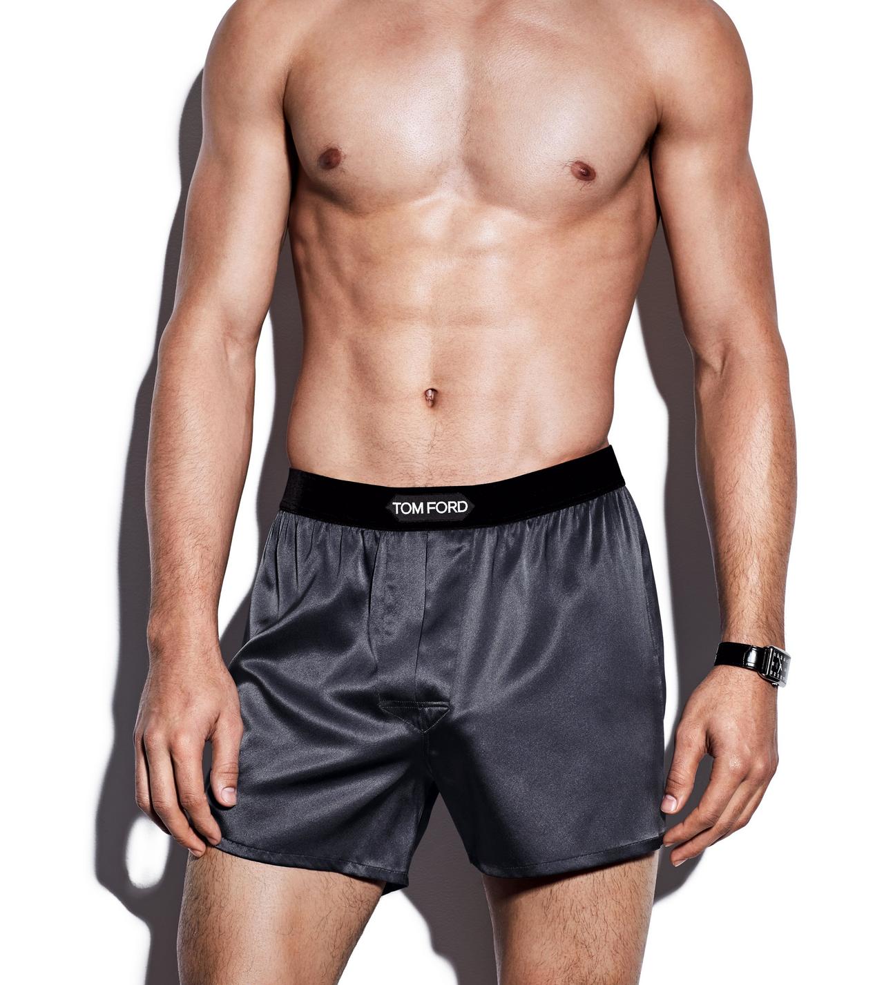 Silk Blend Boxer Briefs in Black - Tom Ford