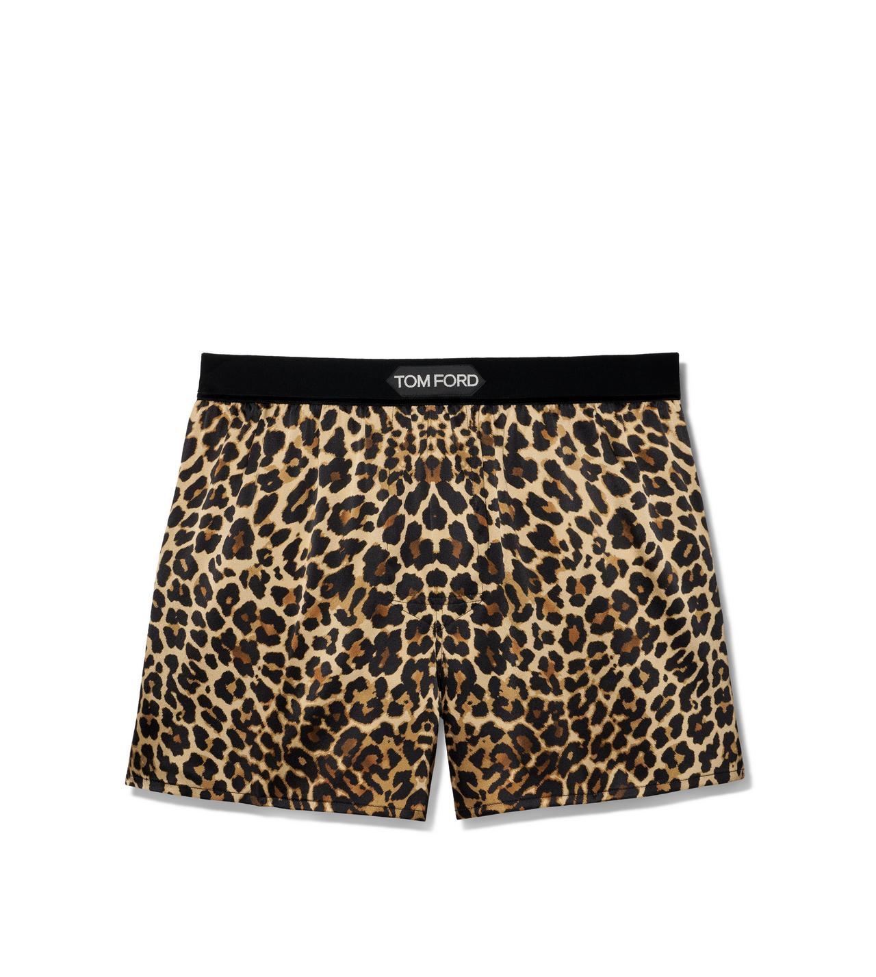 REFLECTIVE LEOPARD SILK BOXERS image number 0