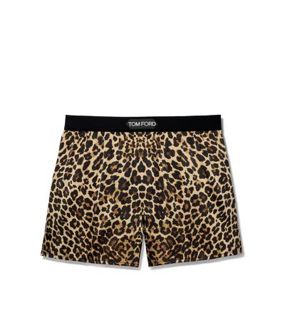 REFLECTIVE LEOPARD SILK BOXERS