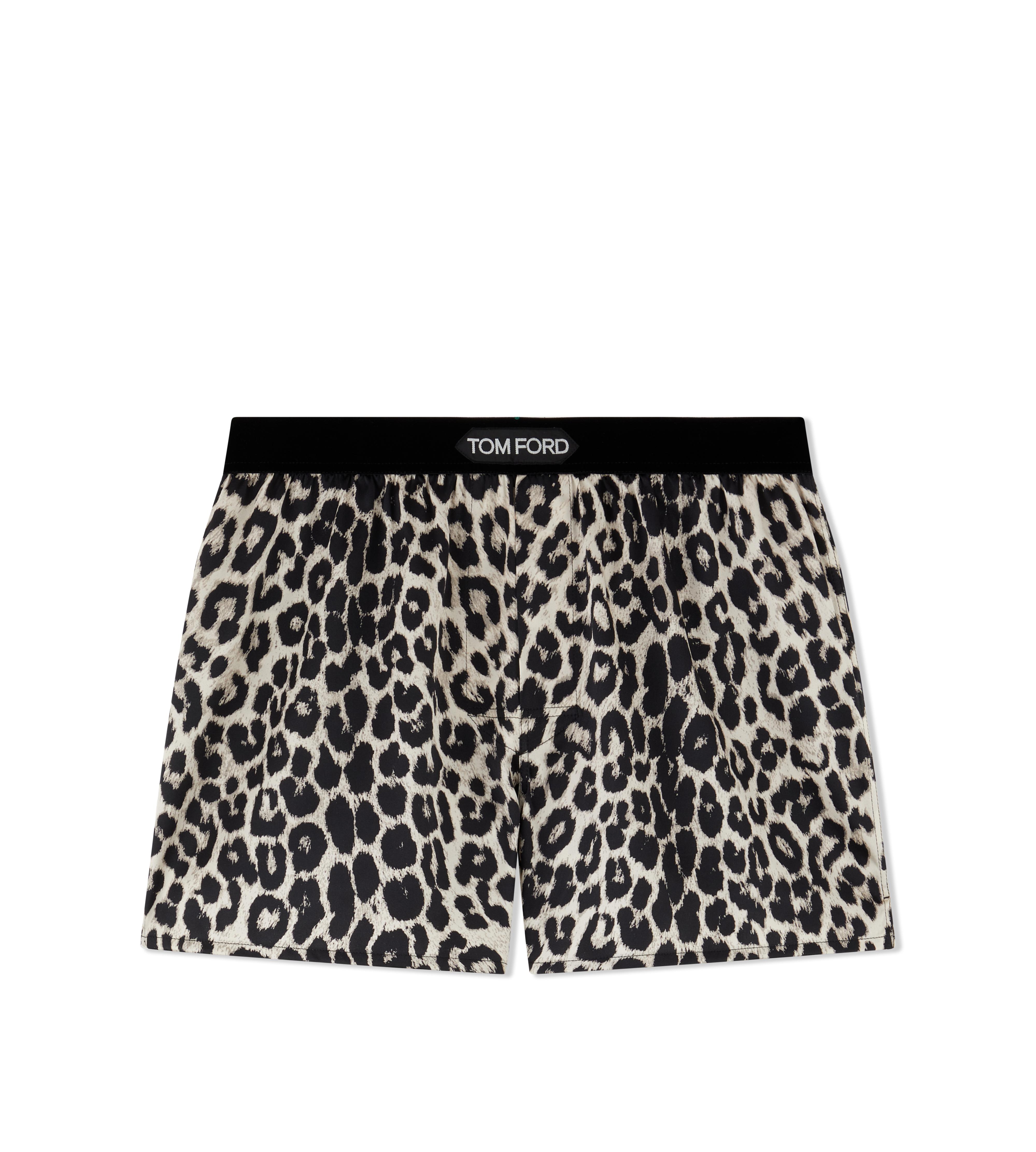 SNOW LEOPARD SILK BOXERS