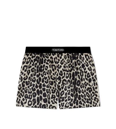 SNOW LEOPARD SILK BOXERS image number 0