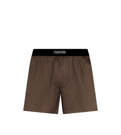 MICRODOT PRINT SILK BOXERS