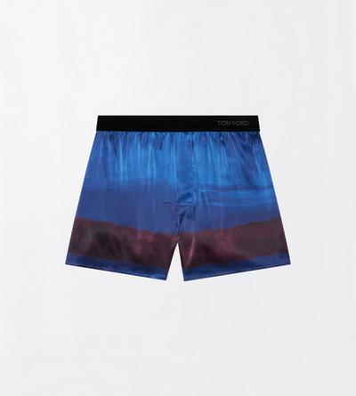 TOM FORD SILK BLUE DEGRADE PRINT SILK BOXER