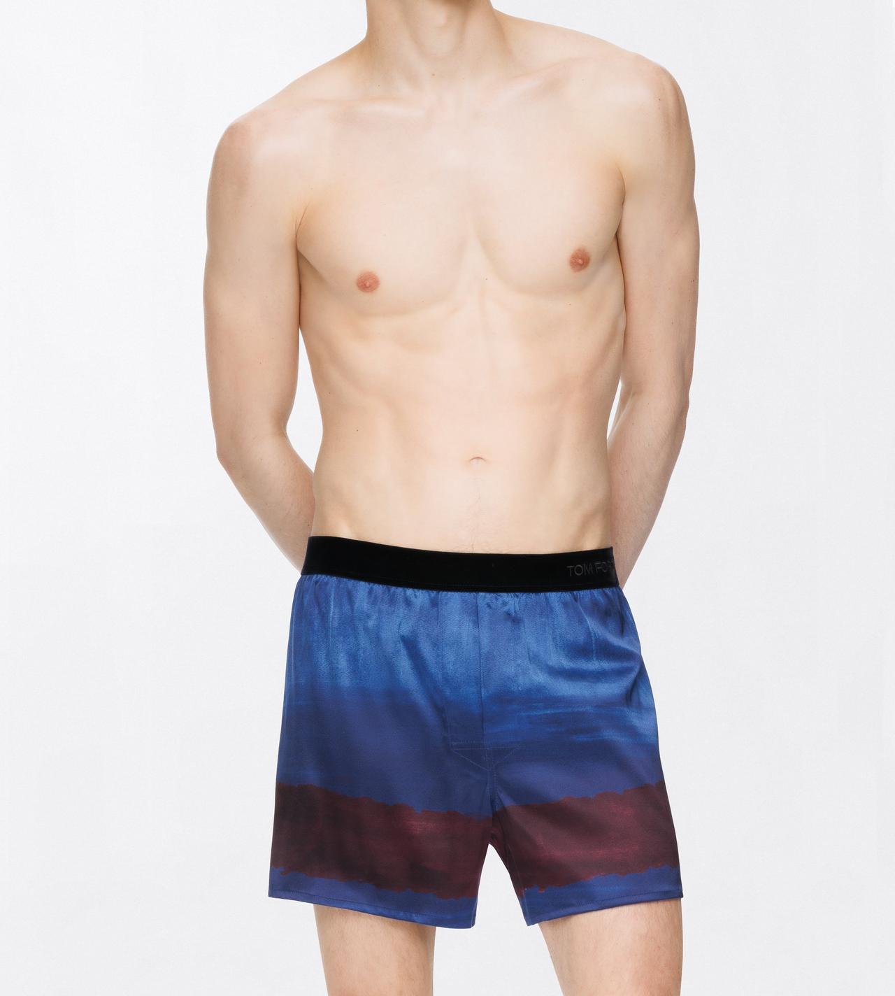 TOM FORD SILK BLUE DEGRADE PRINT SILK BOXER