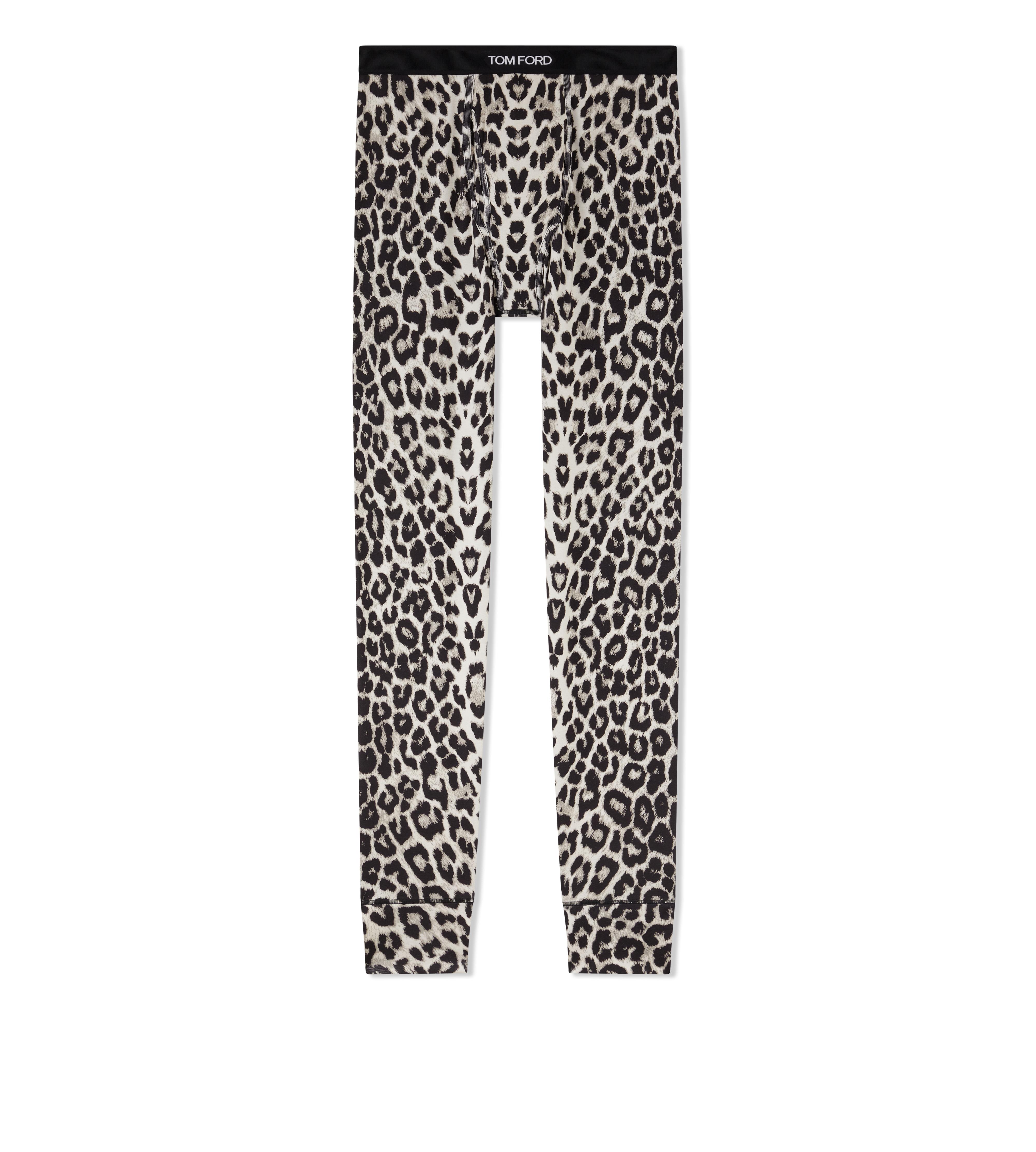 SNOW LEOPARD COTTON LONG JOHNS