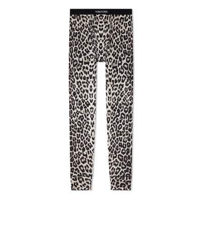 SNOW LEOPARD COTTON LONG JOHNS image number 0