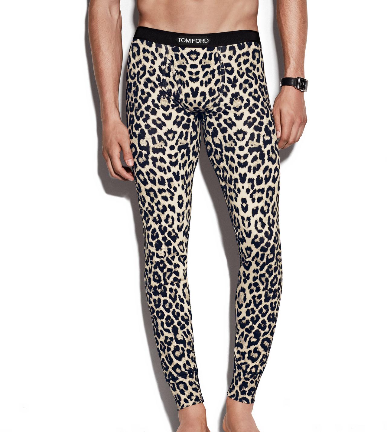 SNOW LEOPARD COTTON LONG JOHNS image number 1