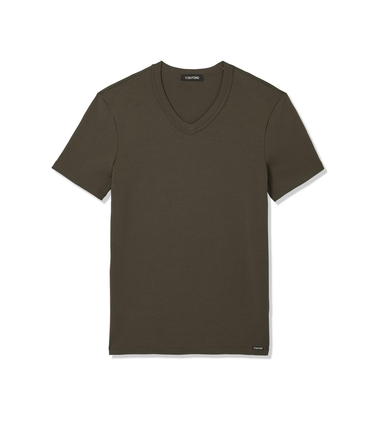 COTTON V-NECK T-SHIRT image number 0