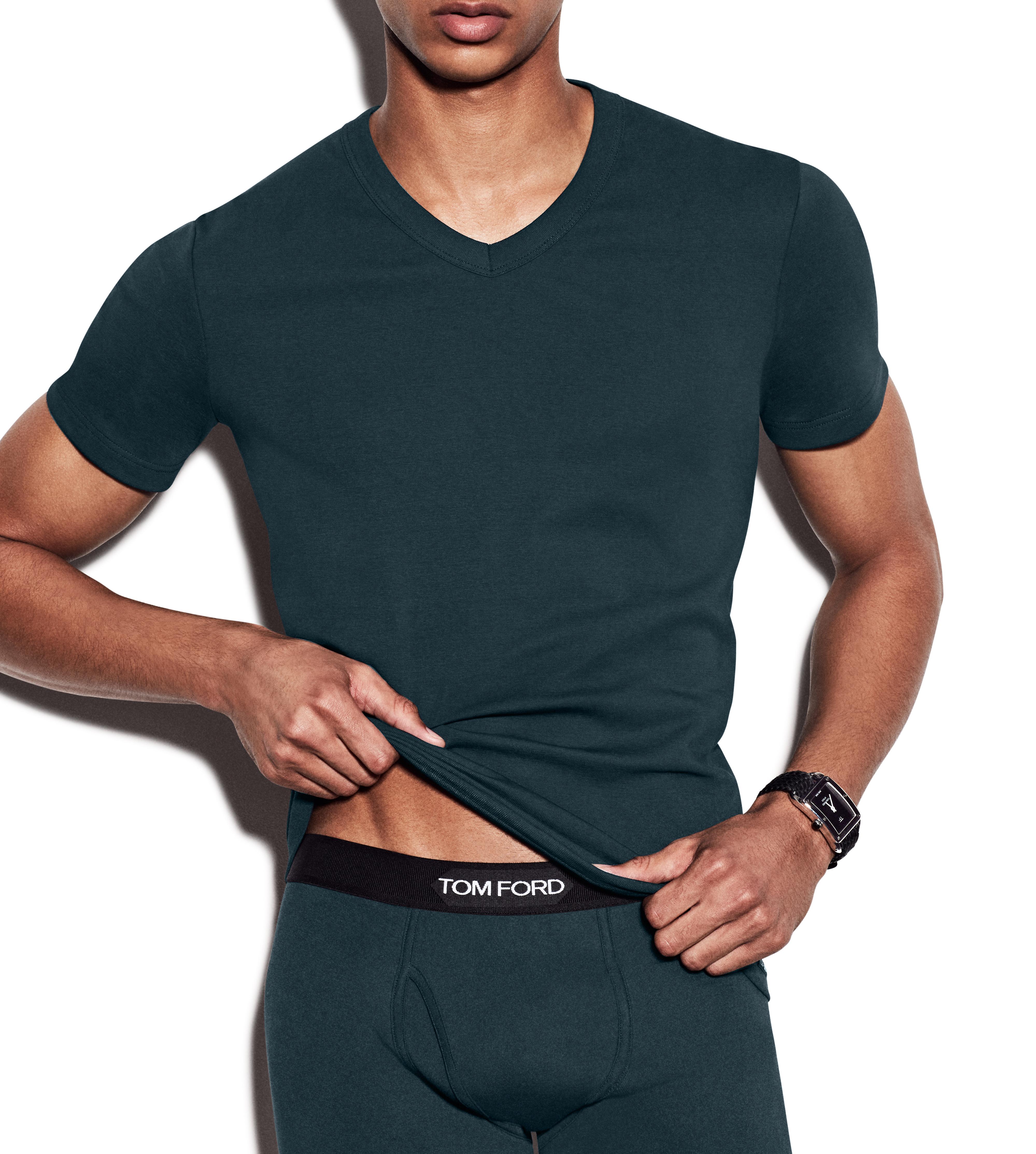 COTTON V-NECK T-SHIRT
