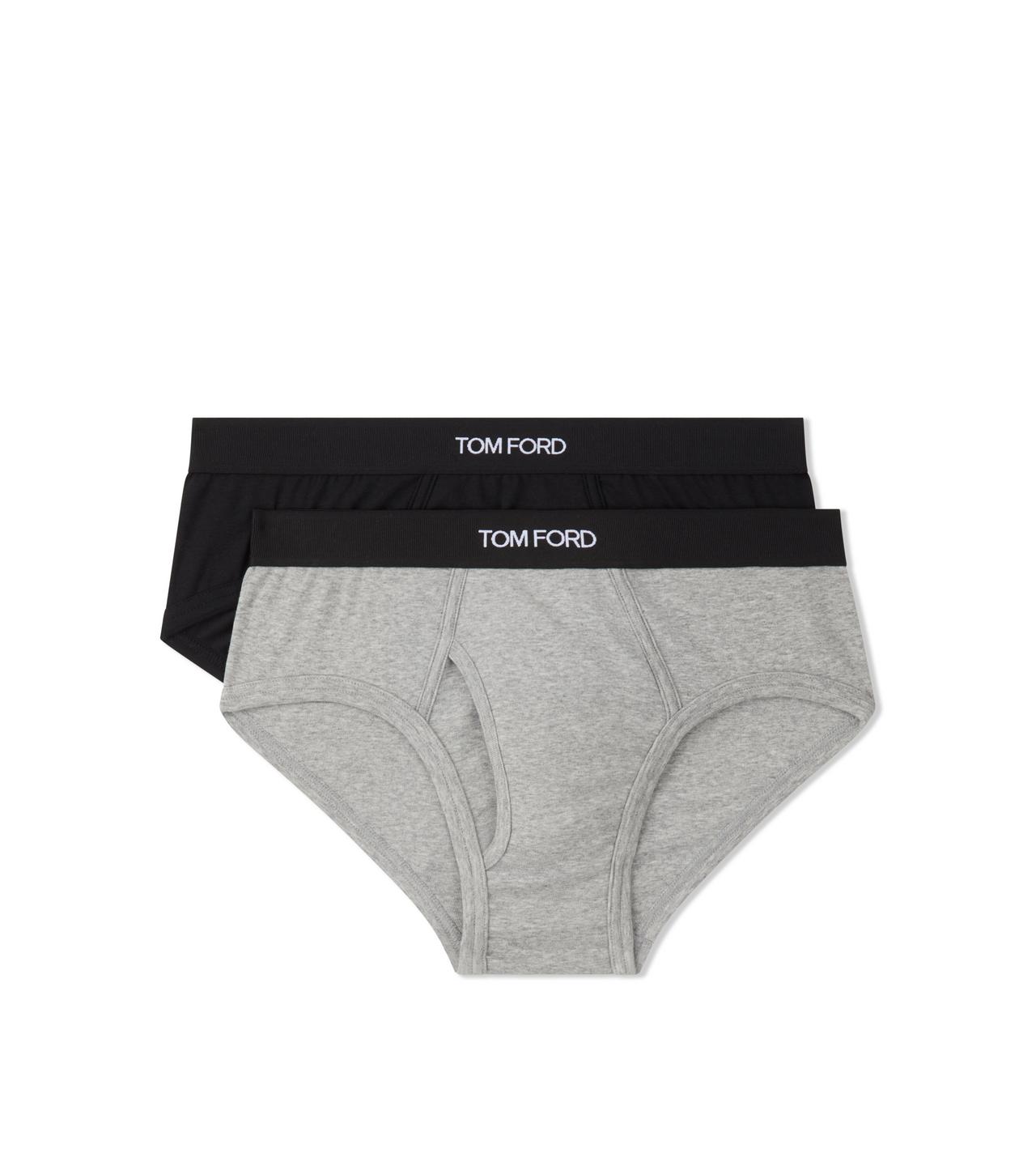 TOM FORD COTTON NERO FANTASIA COTTON BRIEFS TWO PACK
