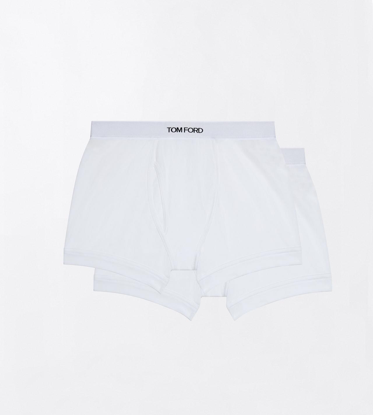 TOM FORD COTTON WHITE COTTON STRETCH JERSEY BI-PACK BOXER BRIEF