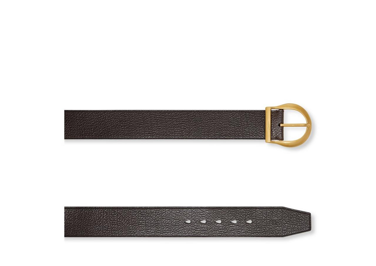 GRAIN LEATHER WESTERN JEANS BELT image number 1