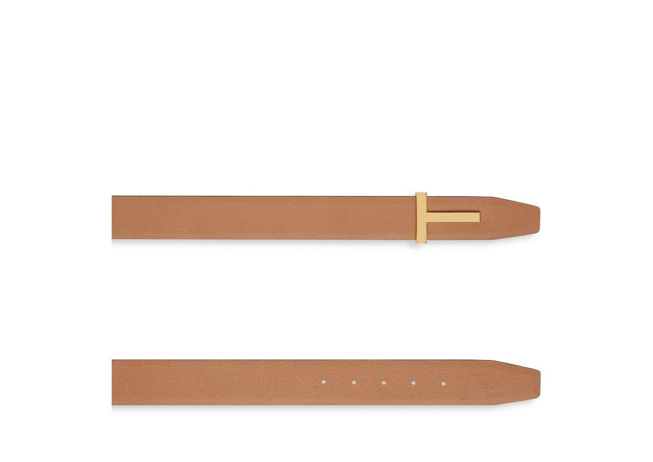 SMALL GRAIN LEATHER T ICON BELT image number 3