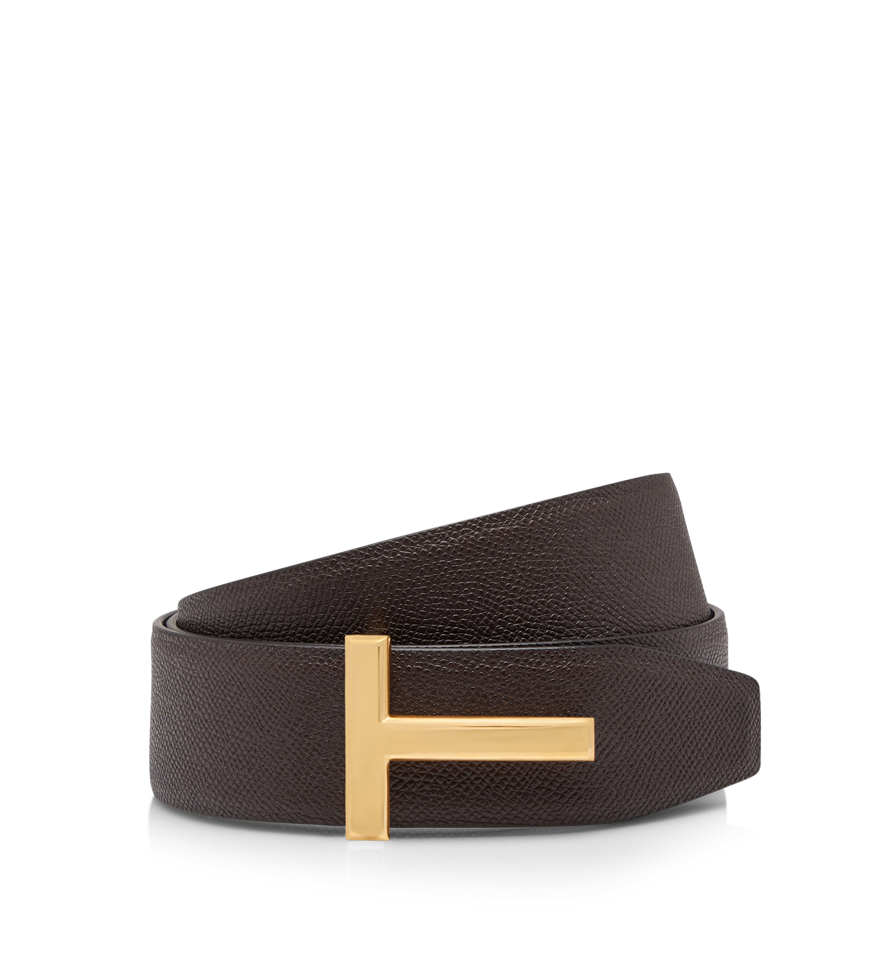 SMALL GRAIN LEATHER T ICON BELT image number 0