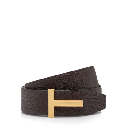 SMALL GRAIN LEATHER T ICON BELT image number 0