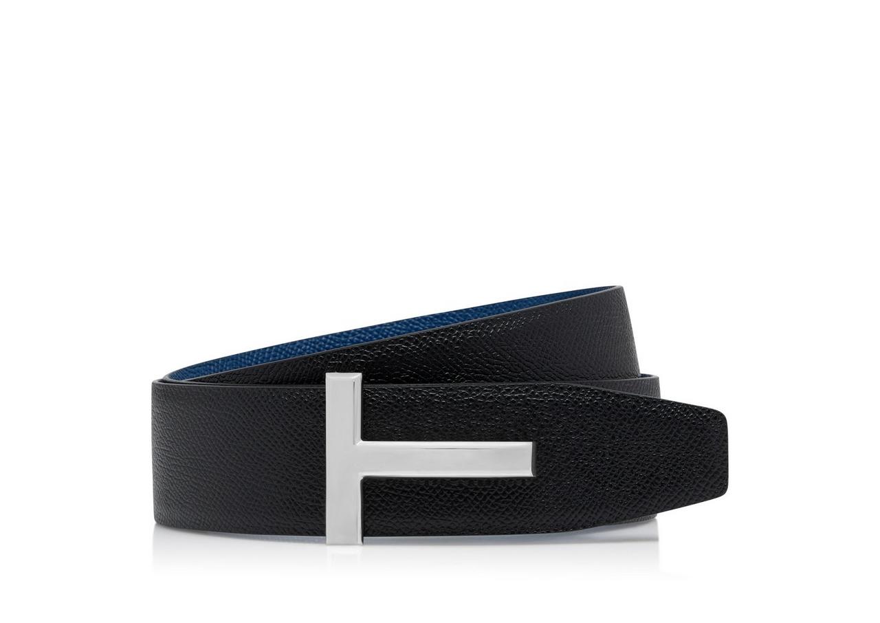 SMALL GRAIN LEATHER T ICON BELT image number 0