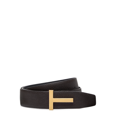 GRAIN LEATHER T ICON BELT image number 0